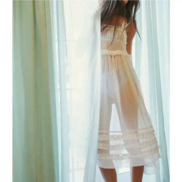 FREE PEOPLE NWT Moon Phase Midi Slip / Ivory - small - Picture 7 of 8